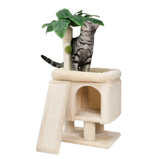 Cat Scratching Post 33'' Cat Tree Indoor Palm Tree Large Cat Perch with Scratching Posts